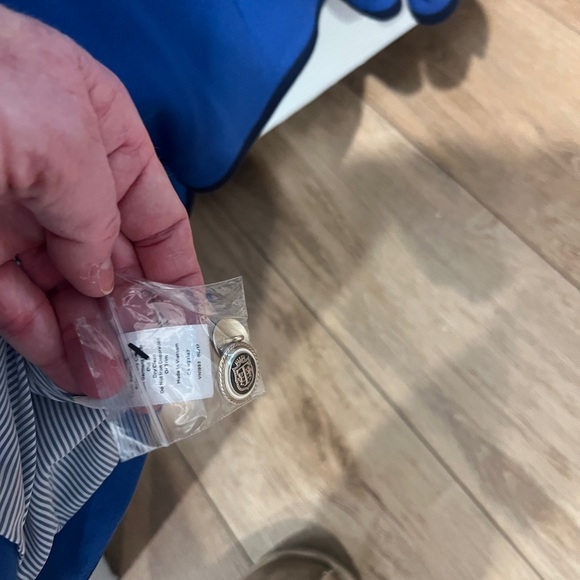 Talbots size 14 Blue Blazer with Black Trim - Picture 8 of 9